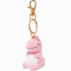 Porte-clé en peluche dinosaure rose