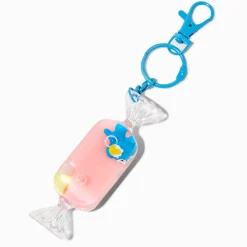 Porte-clés à paillettes rempli d’eau bonbon pingouin