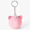 Porte-clés balle anti-stress licorne à initiale - Rose, X