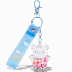 Porte-clés bracelet ours joyeux rempli d'eau