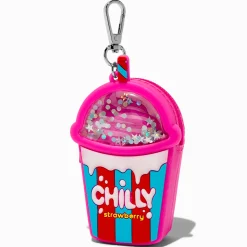 Porte-clés porte-monnaie gelée granité à la fraise