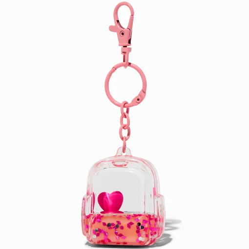 Porte-clés rempli d’eau sac à dos rose