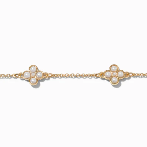 Ras-de-cou à pendentif trèfle perle d'imitation