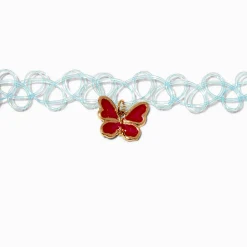 Ras-de-cou effet tatouage avec pendentif d’humeur papillon