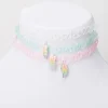 Ras-de-cou effet tatouage phosphorescent cœur pastel best friends - Lot de 3