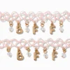 Ras-de-cou effet tatouage rose lettre bulle couleur dorée Best friends - Lot de 2