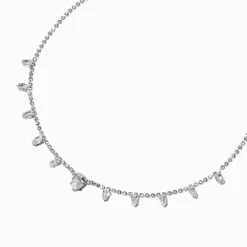 Ras-de-cou Jasmin en zircon cubique couleur argentée