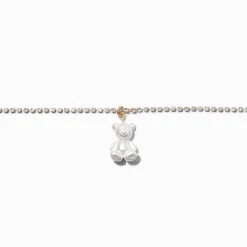 Ras-de-cou pendentif ours nacré couleur dorée