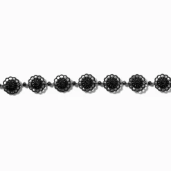 Ras-de-cou rosettes rondes noires