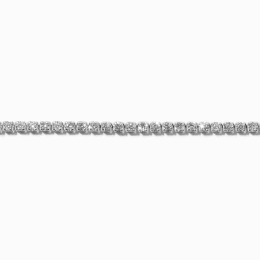 Ras-de-cou tennis avec zircon cubique d'imitation couleur argentée