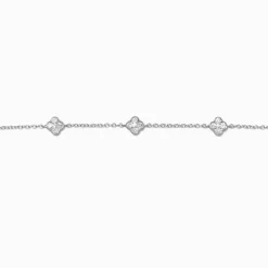 Ras-de-cou trèfle en zircon cubique couleur argentée