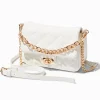 Sac à bandoulière à double sangle blanc matelassé