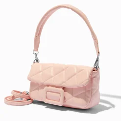 Sac à bandoulière bombé et matelassé rose