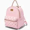Sac à dos matelassé rose tendre incrusté de strass
