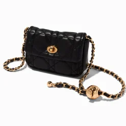 Sac ceinture matelassé noir couleur dorée