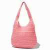 Sac porté épaule souple tressé rose