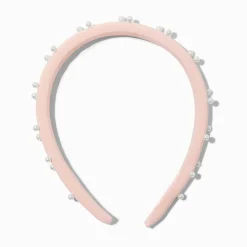 Serre-tête décoré rose avec perles d’imitation