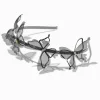 Serre-tête double rang papillon organza noir