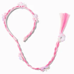 Serre-tête tressé floral rose Claire's Club
