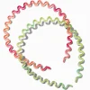 Serre-têtes zig zag orange et vert - Lot de 2