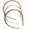 Serre-têtes zigzag olive, couleur ivoire et mauve - Lot de 3