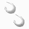 Silver-tone Rhinestone Studded Hoop Earrings