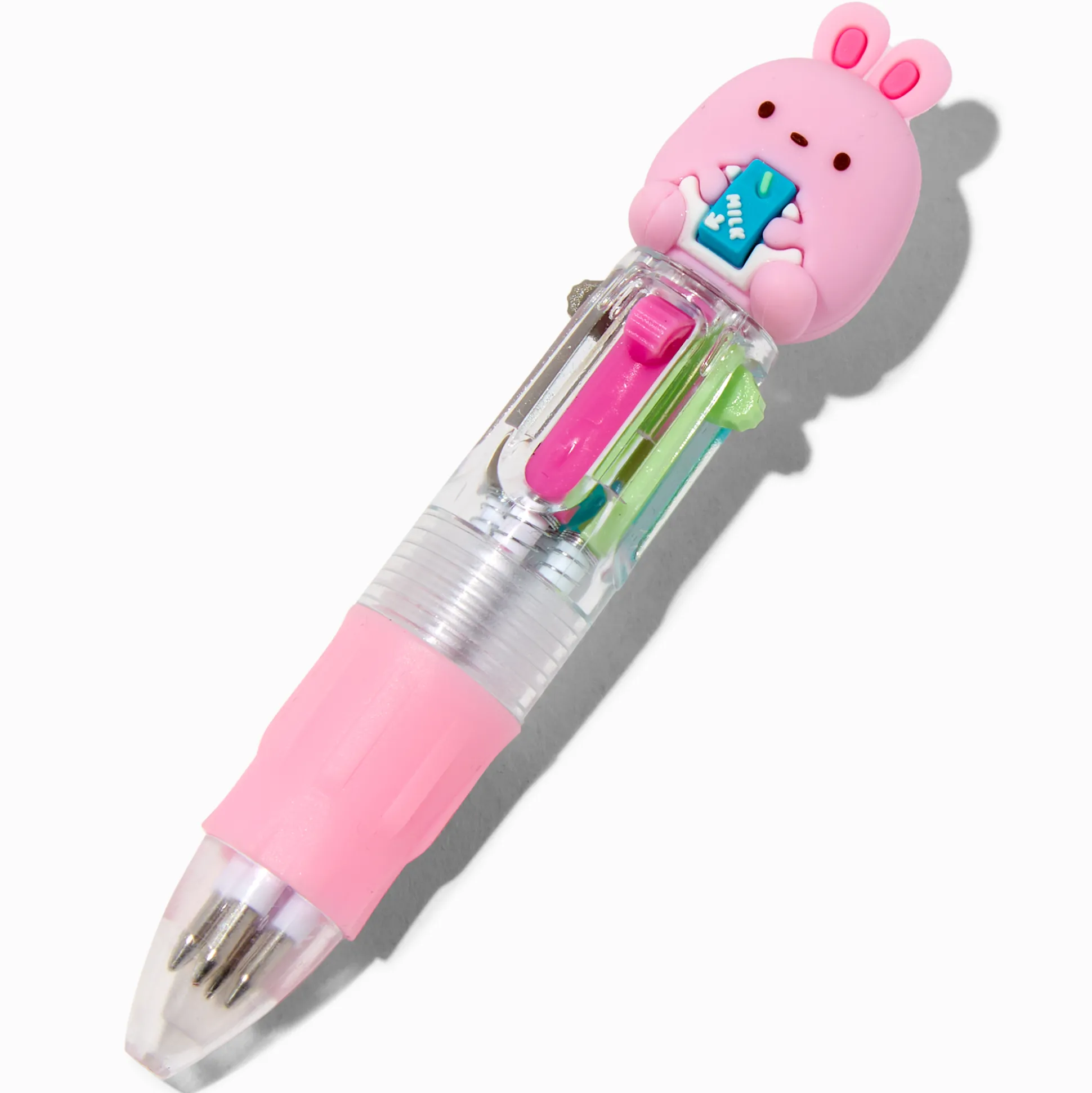 Stylo multicolore lapin rose