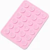Support adhésif pour coque de portable à ventouse en silicone rectangulaire rose