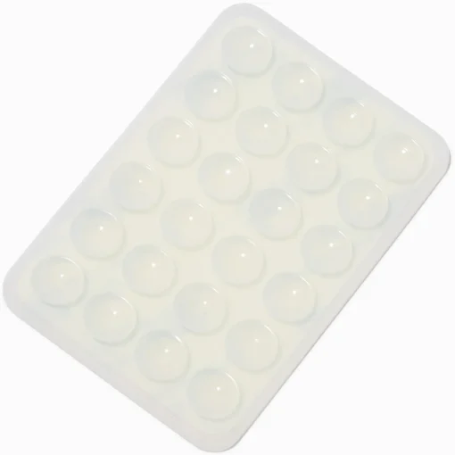 Support adhésif pour coque de portable à ventouse en silicone rectangulaire transparent