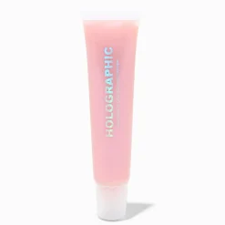Tube de gloss rose clair brillant holographique
