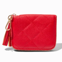 Étui pour cartes zippé matelassé cœur Saint-Valentin