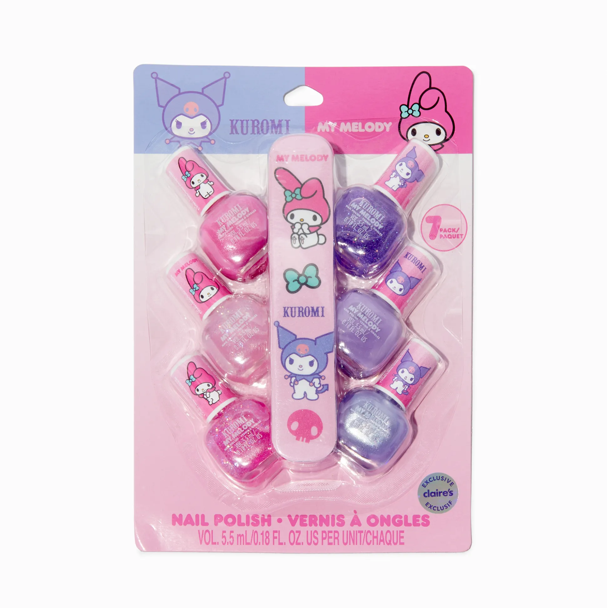 Vernis à ongles My Melody™ et Kuromi™ en exclusivité chez Claire's Sanrio® - Lot de 7